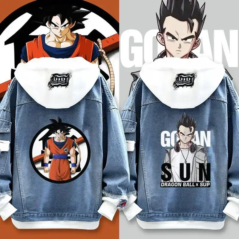 Dragon Ball Vegeta Son Goku, chaqueta vaquera holgada con capucha