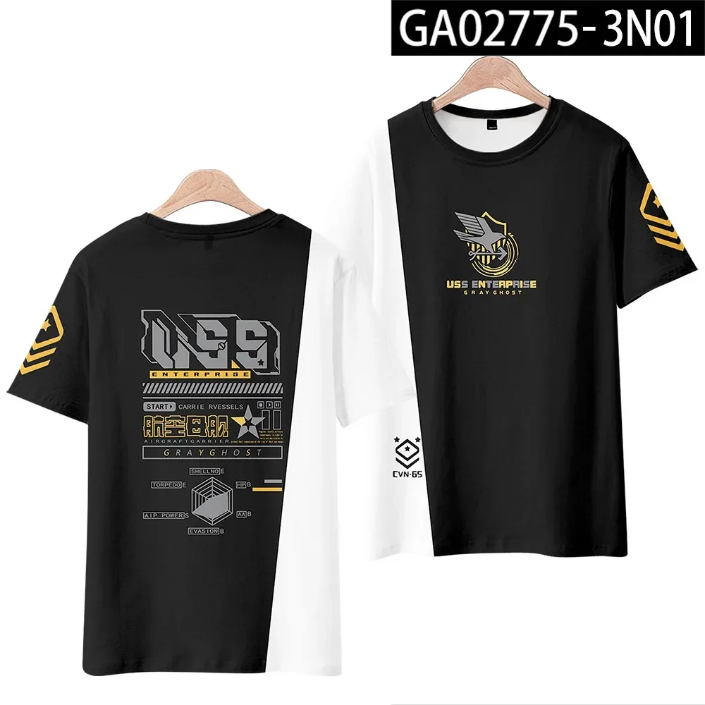 Game azur lane 3d t shirt men women boys girls harajuku short sleeve funny tshirt graphic t shirts anime clothes cosplay costume