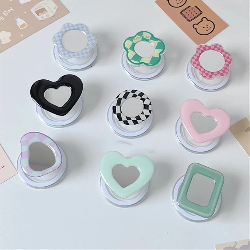 

Cute 3D Love Heart Flower For Magsafe Wireless Charge Phone Griptok Grip Tok For iPhone15 Magnetic Case Folding Finger Stand