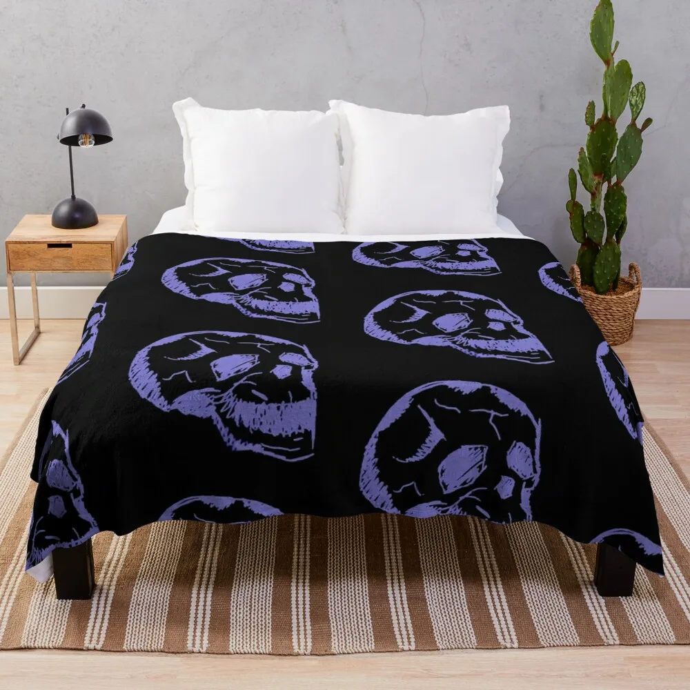 

Monochrome Skull Throw Blanket Beach Blanket Blanket Luxury Designer Blankets Decorative Bed Blankets