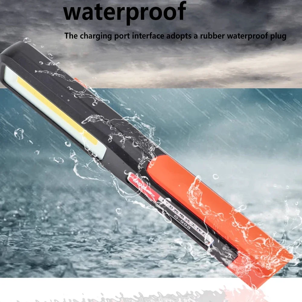 Powerful LED Work Light with Magnet lighting Flashlight Car Garage Mechanic Lamp USB Charging COB Emergency Light Warning