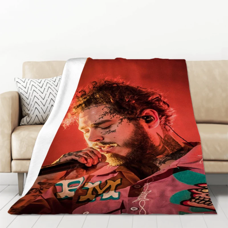 Post Malone Poster Pop Rock Hip Hop Rap Throw Knee Blanket Fluffy Summer Blankets & Throws Sofa Quilt King Lid Custom Cobija 2