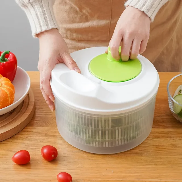 Salad Spinner Dryer Vegetable Fruit Food Drain Basket Dehydrator Quick Washing Drying Manual Centrifuge Kitchen Household Tool 2