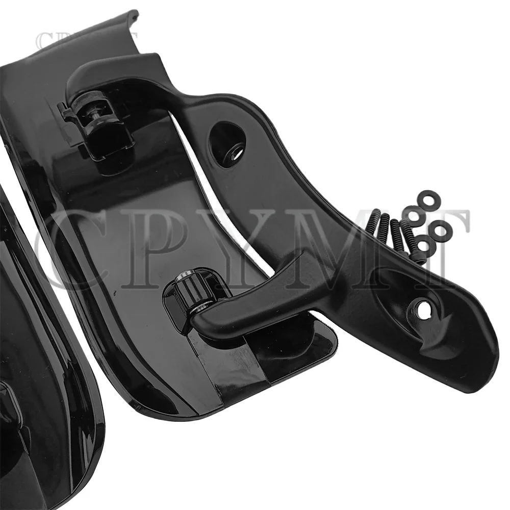 fit For Harley Road Glide FLTRX 15-Up Black Motorcycle Upper Batwing Fairing Accents Air Deflector Adjustable Wind Deflector