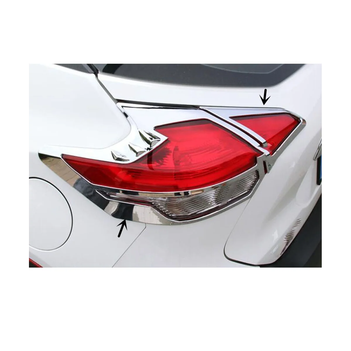 4PCs Car Tail Light Cover Trim Chrome Rear Bumper Brake Lights Frame Parts for Nissan Kicks 2017-2023 3 4PCs Car Tail Light Cover Trim Chrome Rear Bumper Brake Lights Frame Parts for Nissan Kicks 2017-2023 3