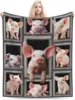 Cute Piggy Blanket Pink Fleece Blanket Super Soft Comfortable Warm Piggy Decorative Bedding for Boys and Girls Gift 2