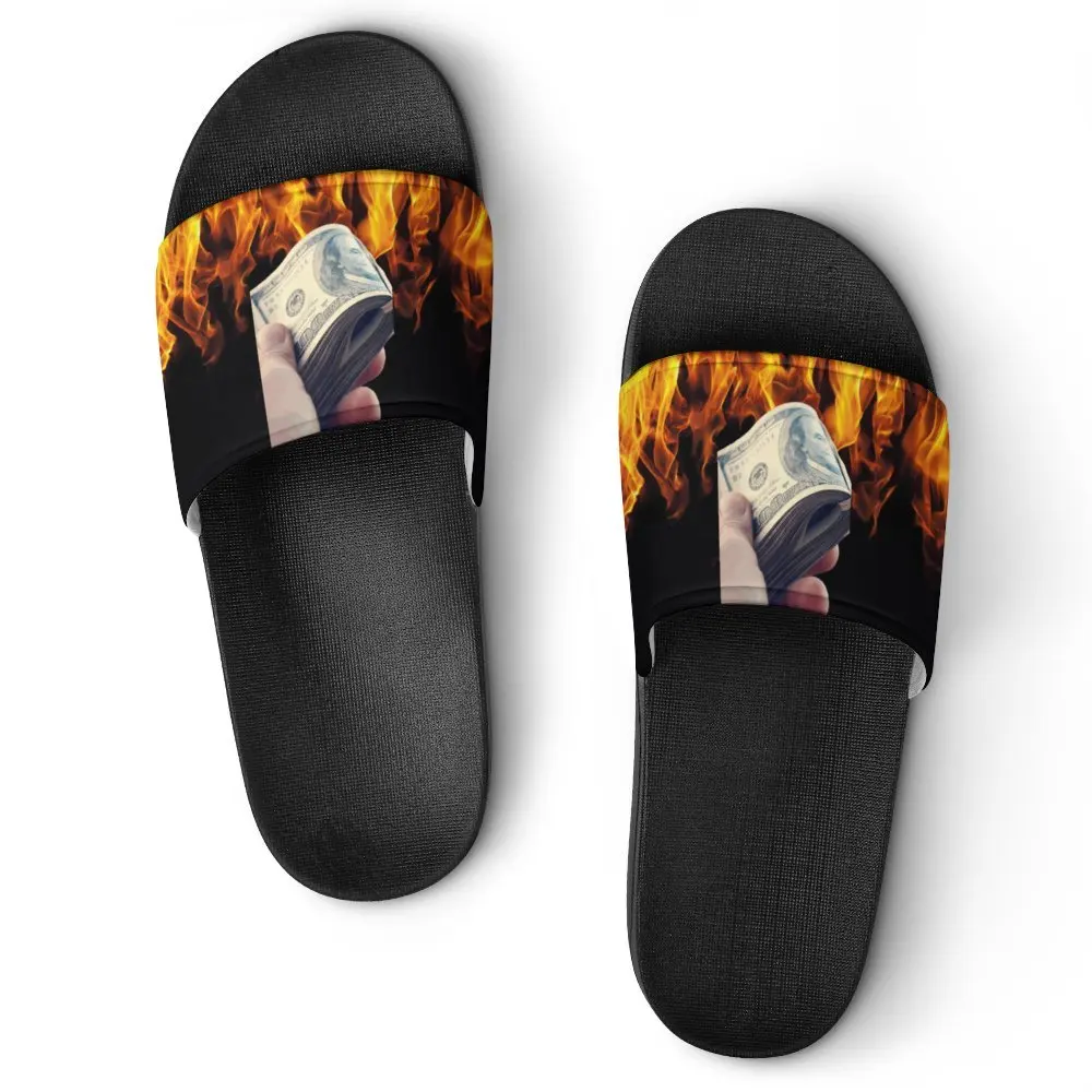 

Dollar DIY Design PVC Slippers for Unisex Photo Printing Outdoor Casual Flat Bottom Sandals
