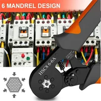 Hexagonal Self-Adjustable Ratchet Ferrule Crimping Tool Kit 23-10AWG 0.25-6mm² Crimper Kit with 400-2000pcs Wire Terminals 3