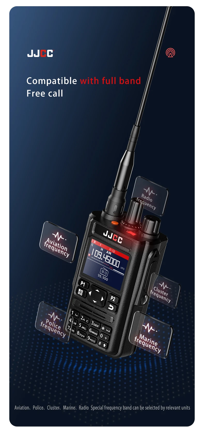 10W Full Frequency JJCC JC-8629 With GPS Bluetooth-app