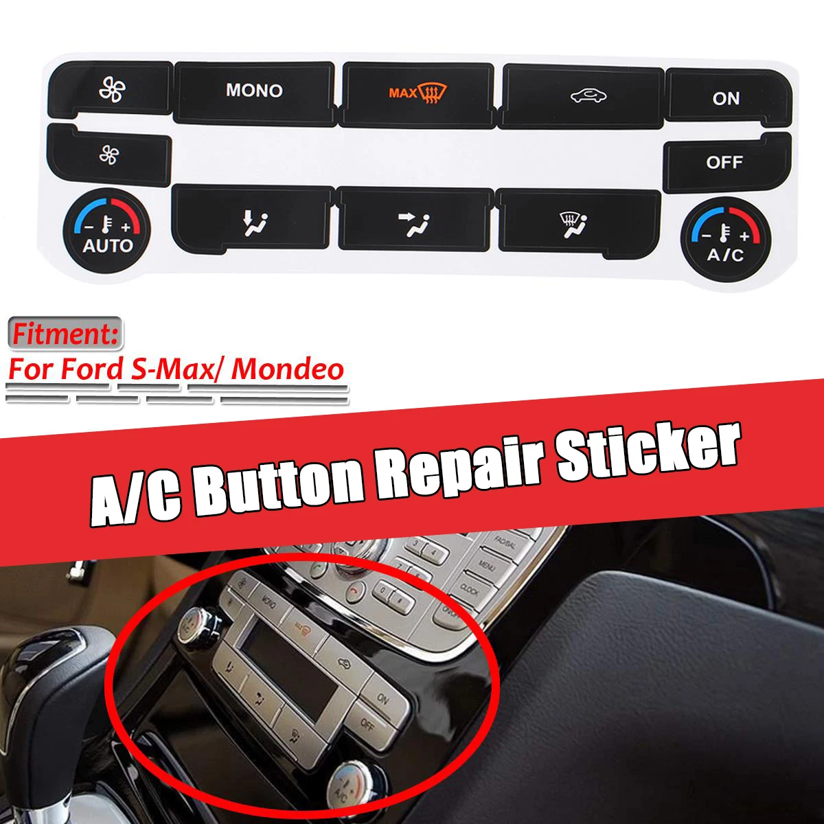 Autocollant de réparation de boutons d'autoradio, pour Golf MK5 pour  Passat, bouton usé, panneau de climatisation - AliExpress