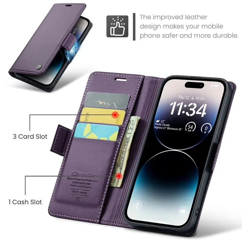 Premium Flip Leather Magnetic Wallet Phone Case with Card Holder