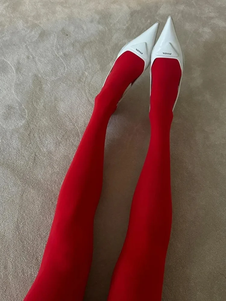 New Red Pantyhose Female Year Red Socks Tights Women Stockings Slim Lingerie Anti-hook Silk Velvet Wedding Bride's Leggings ##