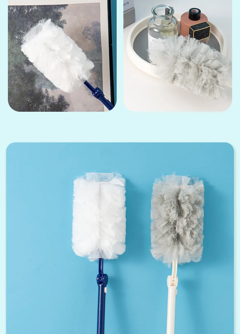 Extended Pole Dust Collector For Household Disposable Fiber Cloth Tabletop Electrostatic Precipitator For High Altitude Cleaning