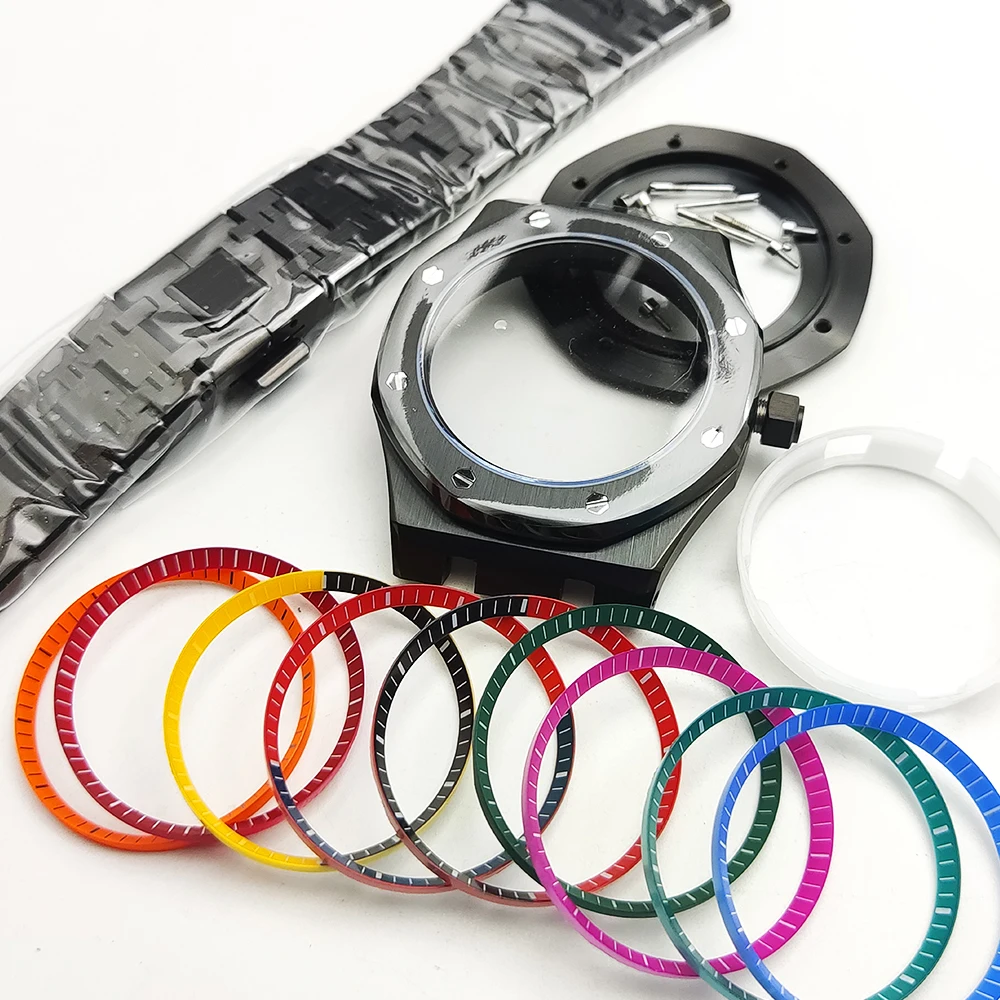 42mm 5ATM A P Watch Case kit sapphire Crystal  Suitable For 31.8mm/28.5mm Dial Fit NH35/NH36 Movement Watch Accessories