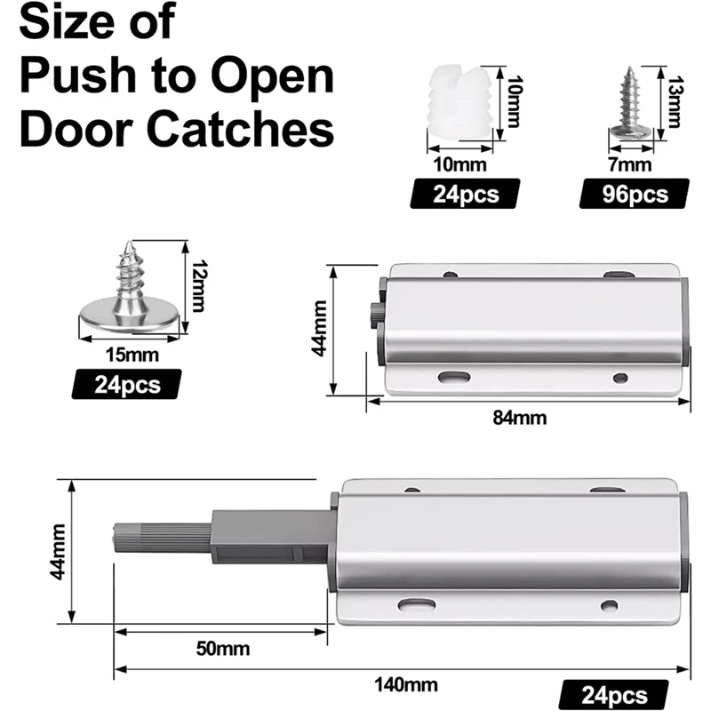 Push To Open Door Catches 24 Pack Push Latch For Cupboard Door Catch For Closet Magnetic Latch