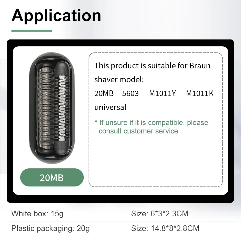 브라운 홈 울트라 씬 면도기 5603 나이프 헤드 M1011Y M1011K 20MB용 2개 20MB