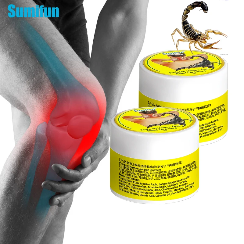 Pain Relief Cream 1/2Pcs Sumifun Scorpion Venom Analgesic Cream Arthritis Back Neck Pain Relief Ointment Rheumatism Muscle Joint Ache Care Plaster