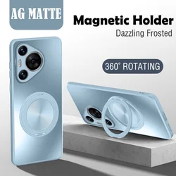 Enhanced Magnetic Rotating Ring Stand Case with Matte Finish and 360-Degree Protection for P60 (Light Blue)