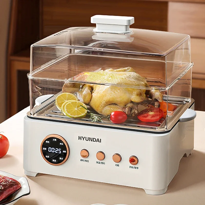 Electric Steamer Household Stainless Steel Three-layer Transparent Visual Hot Pot Steamer Electric Cooking Pot Steam Food