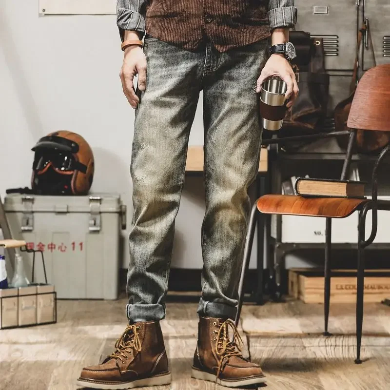 Pantaloni Da Cowboy Maschili Jeans Dritti Per Uomo Pantaloni Corti Moto Spedizione Gratuita 2023 Tendenza Alta Qualità Baggy Grunge Y2K Xs
