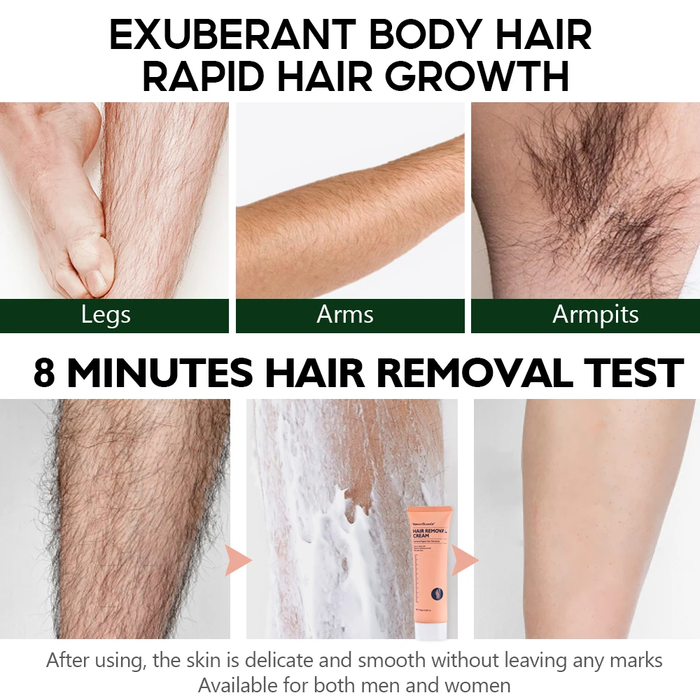 Hair Removal Cream Aloe Vera Vitamin E Painless Nourishes Skin Health Depilatory Cream 100g