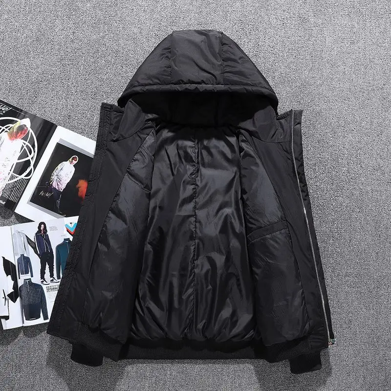 Hooded New Down Jackets Coat Men's Winter Coat White Duck Down Short Men's Clothing Free Shipping Lightweight Padded Jackets