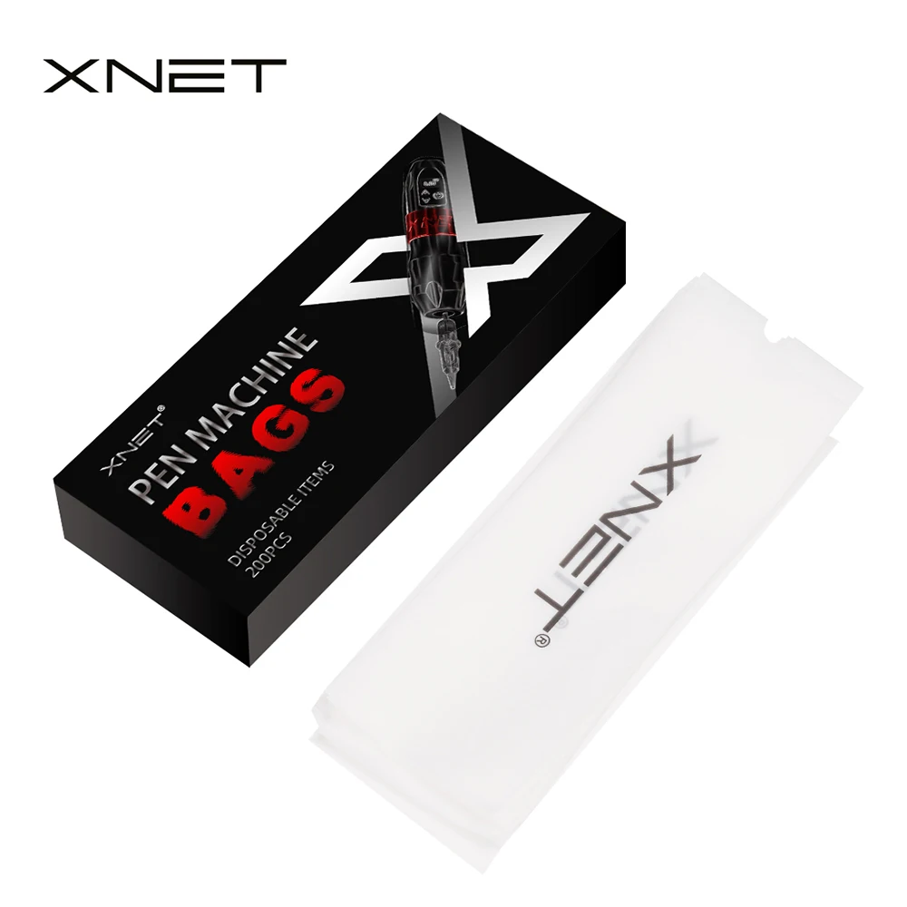 Xnet 200Pcs Wegwerp Cartridge Pen Machine Grip Mouw Covers Plus Size Voor Tattoo Pen Machine Doorzichtige Cover Bags