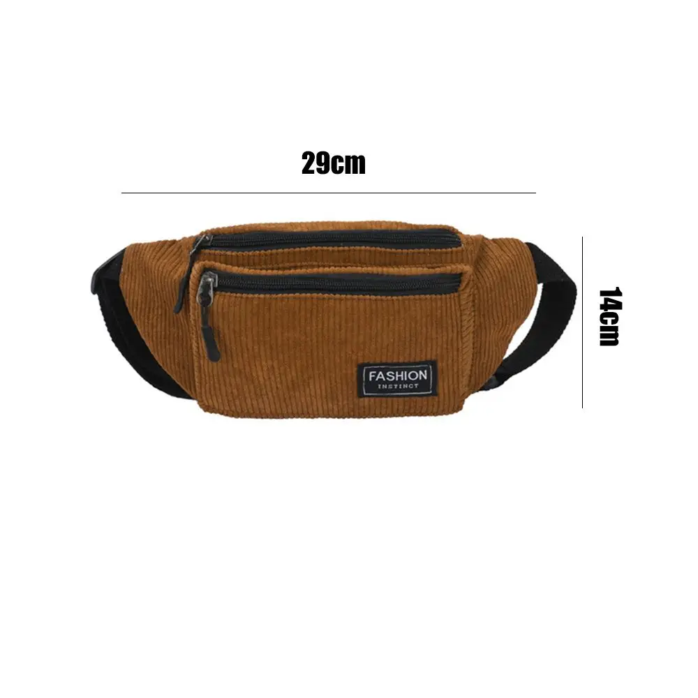 Corduroy Women's Waist Bag Small Canvas Ladies Shoulder Crossbody Bags for Women Fanny Pack Fashion Phone Female Chest Bag 6