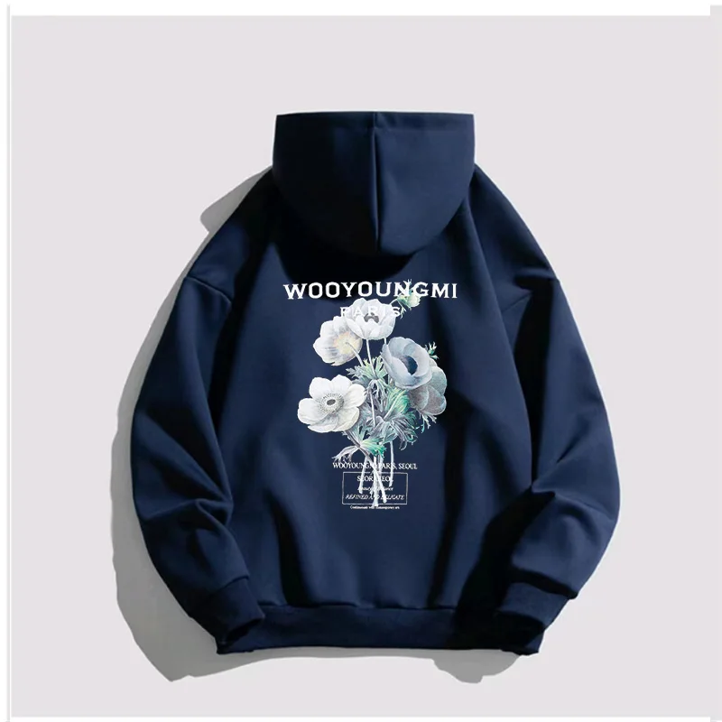 Women's Hoodie Pullover Sweatshirt Wooyoungmi Print Flower Graphics Tops  Coat WYM Cotton Casual Female Clothing Loose Streetwear - AliExpress