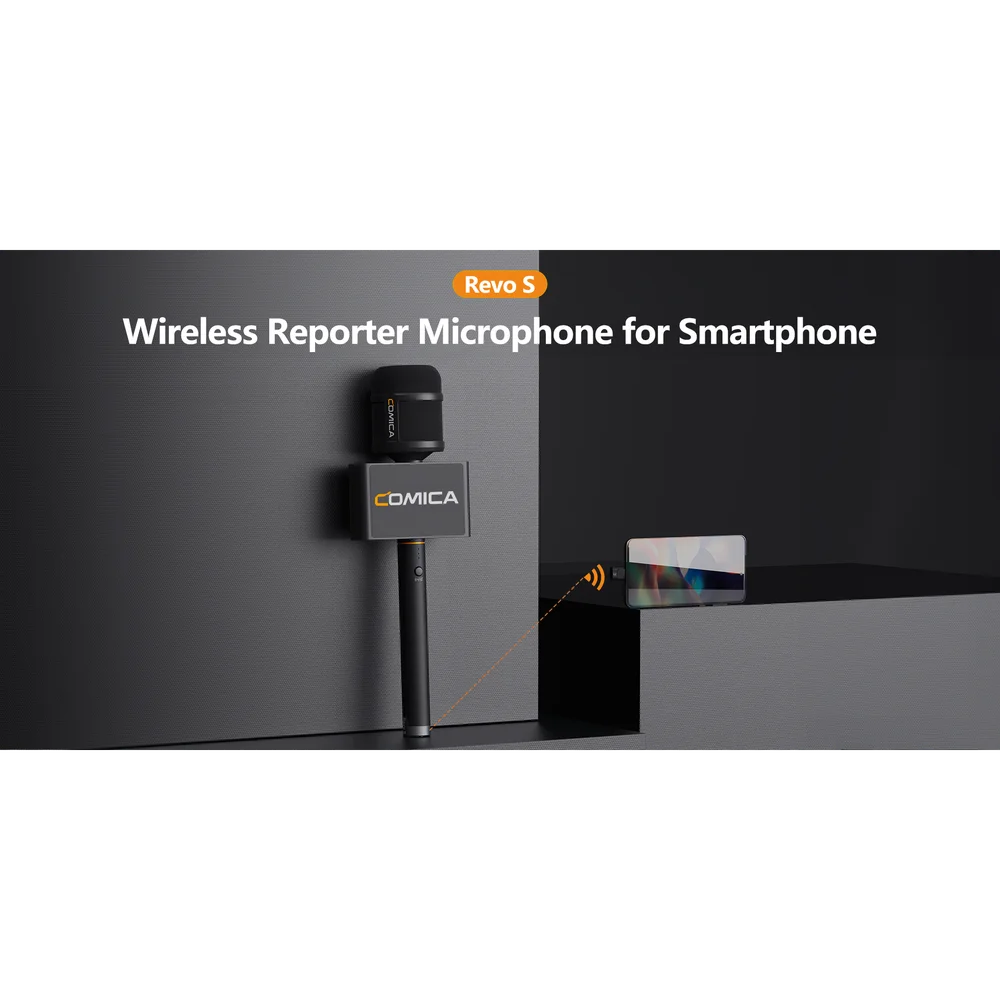 Revo S Wireless Reporter Microphone for Smartphone Windows for podcasting, repor