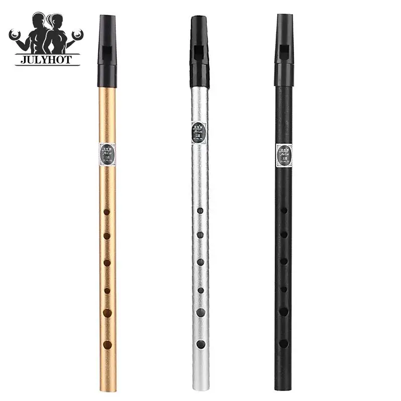 6 Hole Metal Flute C/D Key Irish Whistle Musical Instrument