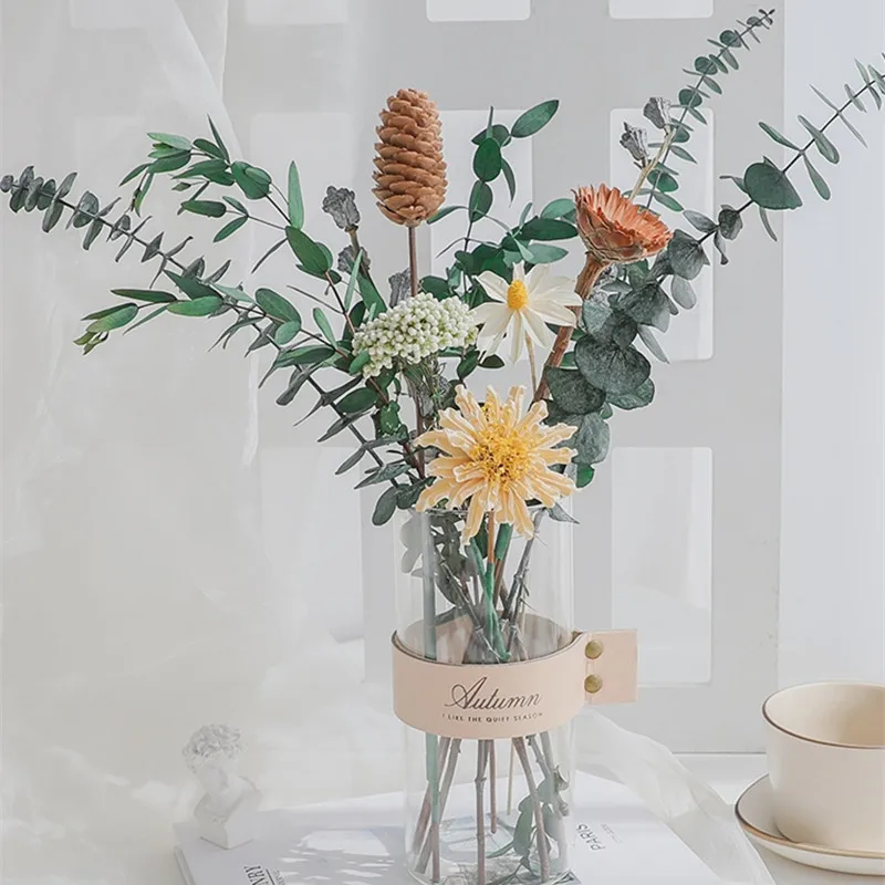 

Real Natural Dried Flower Bouquet Eucalyptus Leaf Cotton Lover Grass Diy Reed Light Luxury Living Bed Room Decoration Ins Wind