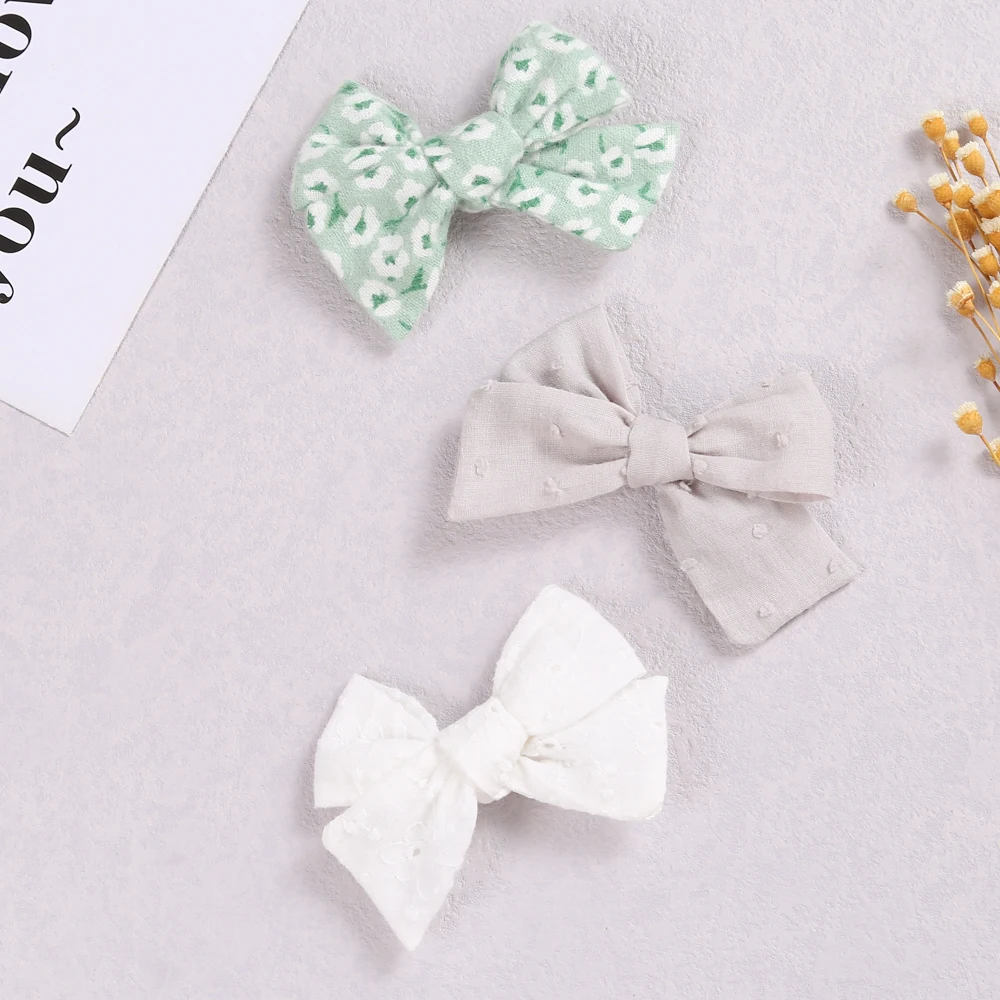 

New Set Solid Color Hairpins Cute Baby Girls Hair Clip Bow Knot Hairpin Cotton Safety Head Clips Headgear Kids Hair Accessories