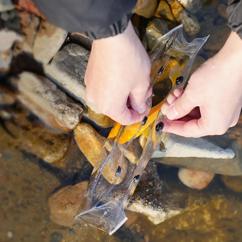 Transparent Fish Bag Clear UV Scale Portable Fishing Bag Snap Design Foldable Fish Weigh for Outdoor Fishing fishing bag