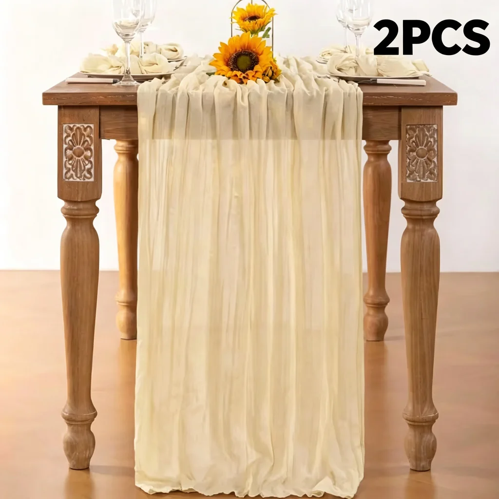Lavender Cheesecloth Table Runner for Boho and Rustic Events