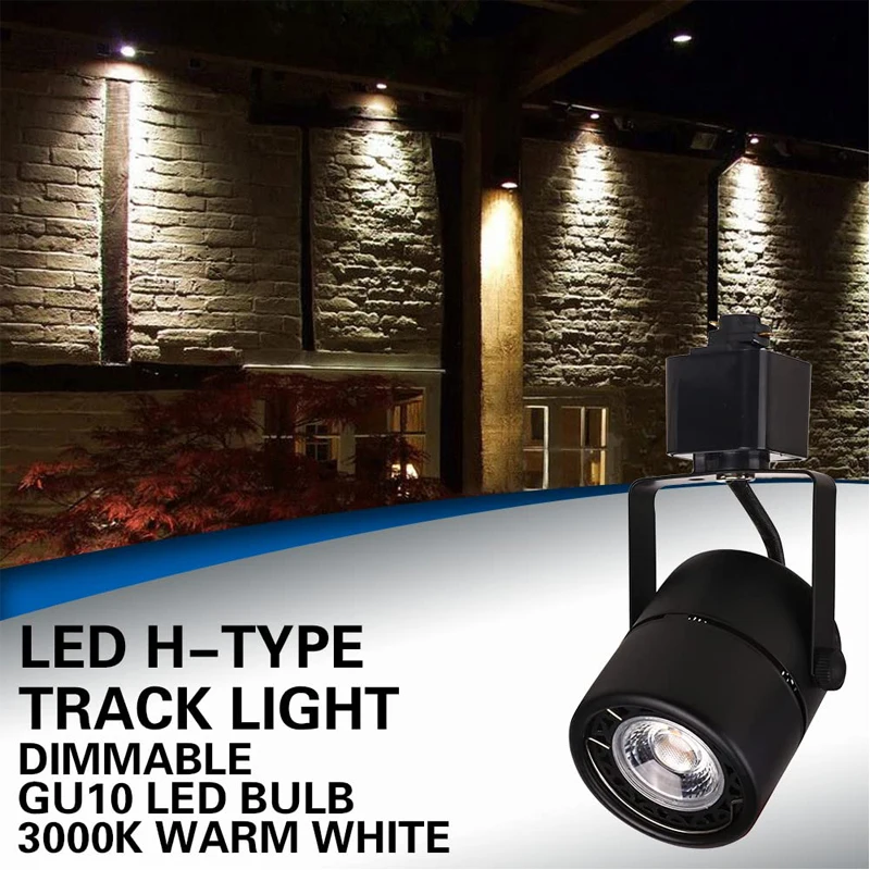 

LED Track Light 10W Dimmable Indoor Spotlight 24° H Type Track Light Head for Home Store Wall Art Exhibition Accent Lighting