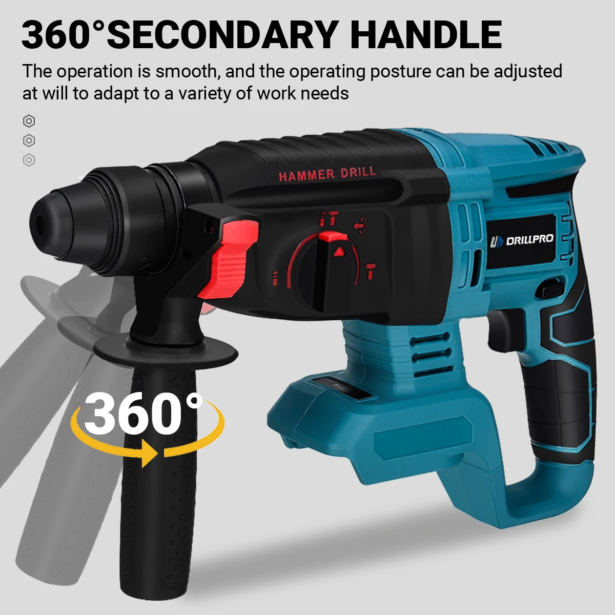 Drillpro Electric Power Tool Set 800N.M Electric Wrench Rotary Hammer 13mm Power Drill 125mm Angle Grinder For Mak 18V