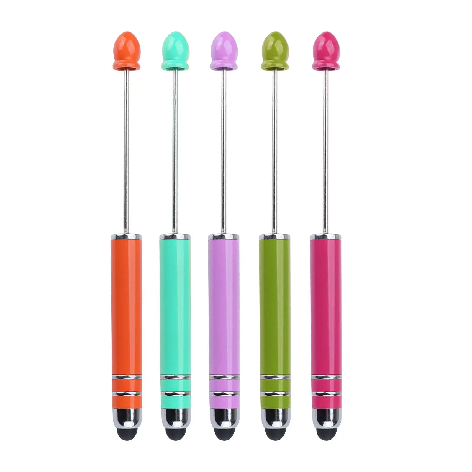 5x Creative Beadable Pens Art Drawing DIY Bead Ballpoint Pen Rollerball Pen for Exam Spare Classroom Taking Notes Drawing School