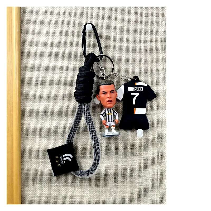Cristiano Ronaldo doll keychain sports star character star decorative buckle character birthday gift for boys and girls sports star doll keychain