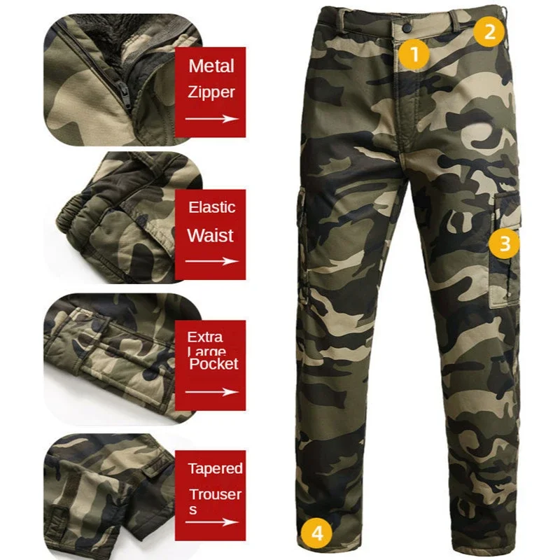 Multi Pocket Thicken Tactical Camo Set Mens Outdoor Wear-resistant Warm Training Suit Windproof Combat Hooded Working Clothes 5