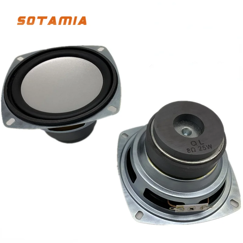 Sotamia 2Pcs Altoparlante Subwoofer Da 4 Pollici 8 Ohm 25W Altoparlante Woofer Altoparlante Super Bass Altoparlante Domestico Amplificatore Audio Fai 