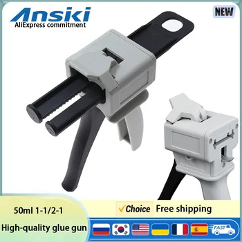 Pistola per Colla 1-1/2-1 50ml, Pistola per Colla Manuale AB, Pistola per Colla Epossidica Sigillante, Pistola per Riempimento Colla in Materiale PP di Alta Qualità, Pistola per Colla Dentale