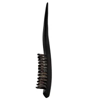 Wooden Handle Boar Bristle Three-row Pointed Tail Comb Brush for Thick Hair Slicking Back Curly Bun Hard Grubber Teasing Women 1