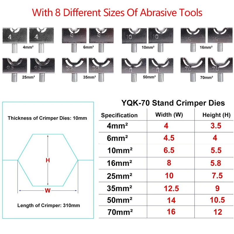 4—70mm² Hydraulic Crimping Tool YQK-70 Pressure 5-8T Household Hydraulic Pliers DIY Cable Terminal Crimping Pliers 5