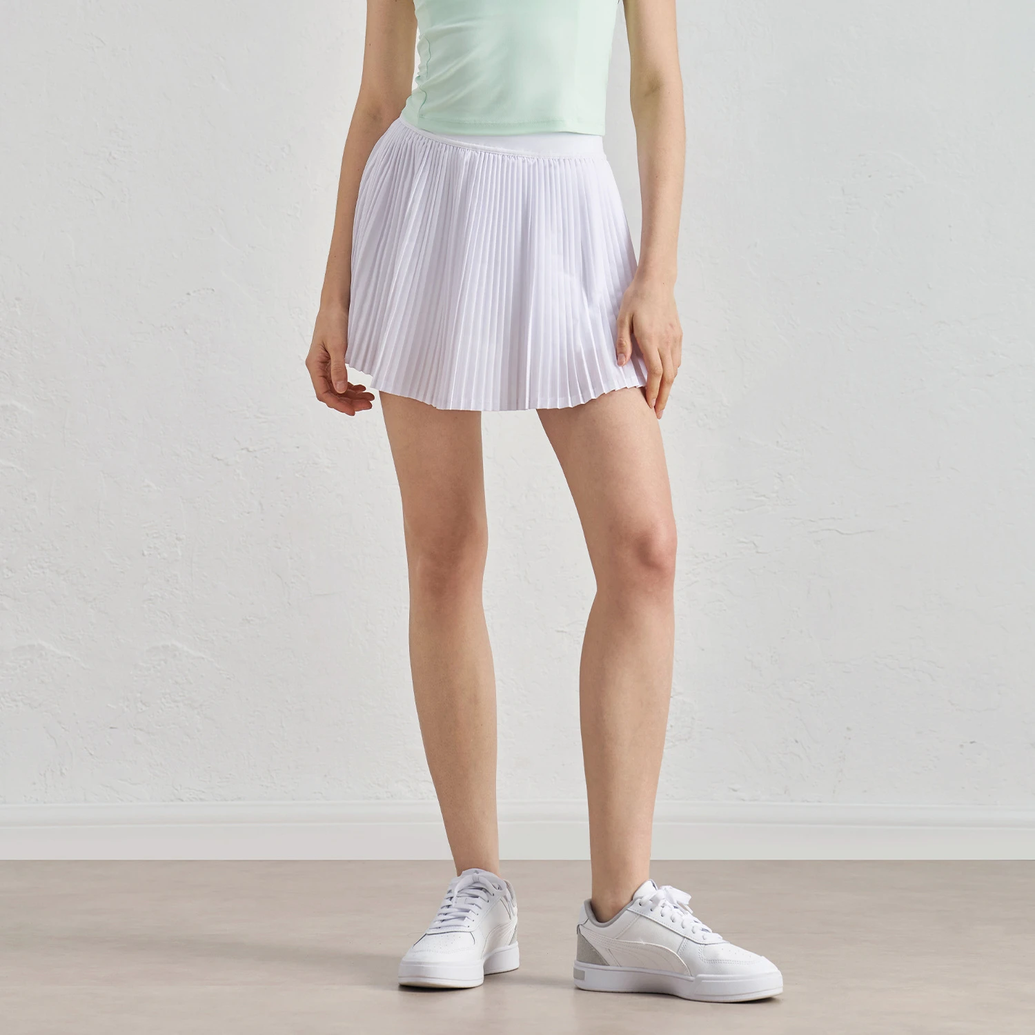 Mermaid curve elastic high waist slimming yoga skirt lined anti-slip pocket tennis skirt casual outerwear pleated
