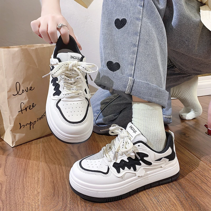 

Women's Casual Shoes 2023 New Lace Up Vulcanized Sports Shoes Outdoor Lightweight and Comfortable Walking Shoes Women's Shoes