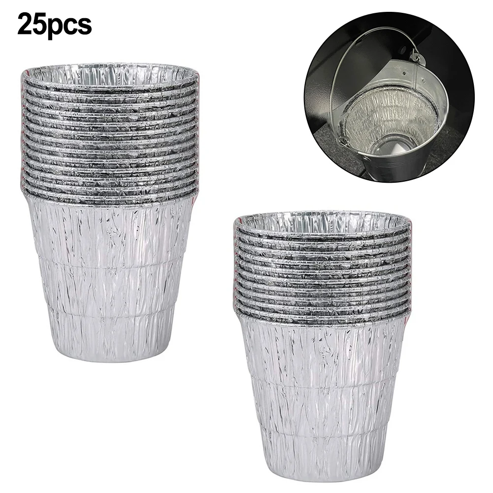 

25 шт. одноразовых вкладышей ковша для смазки, подходящих для древесных гранул Traeger, аксессуары для гриля и барбекю, сменные алюминиевые гранулы для курильщиков