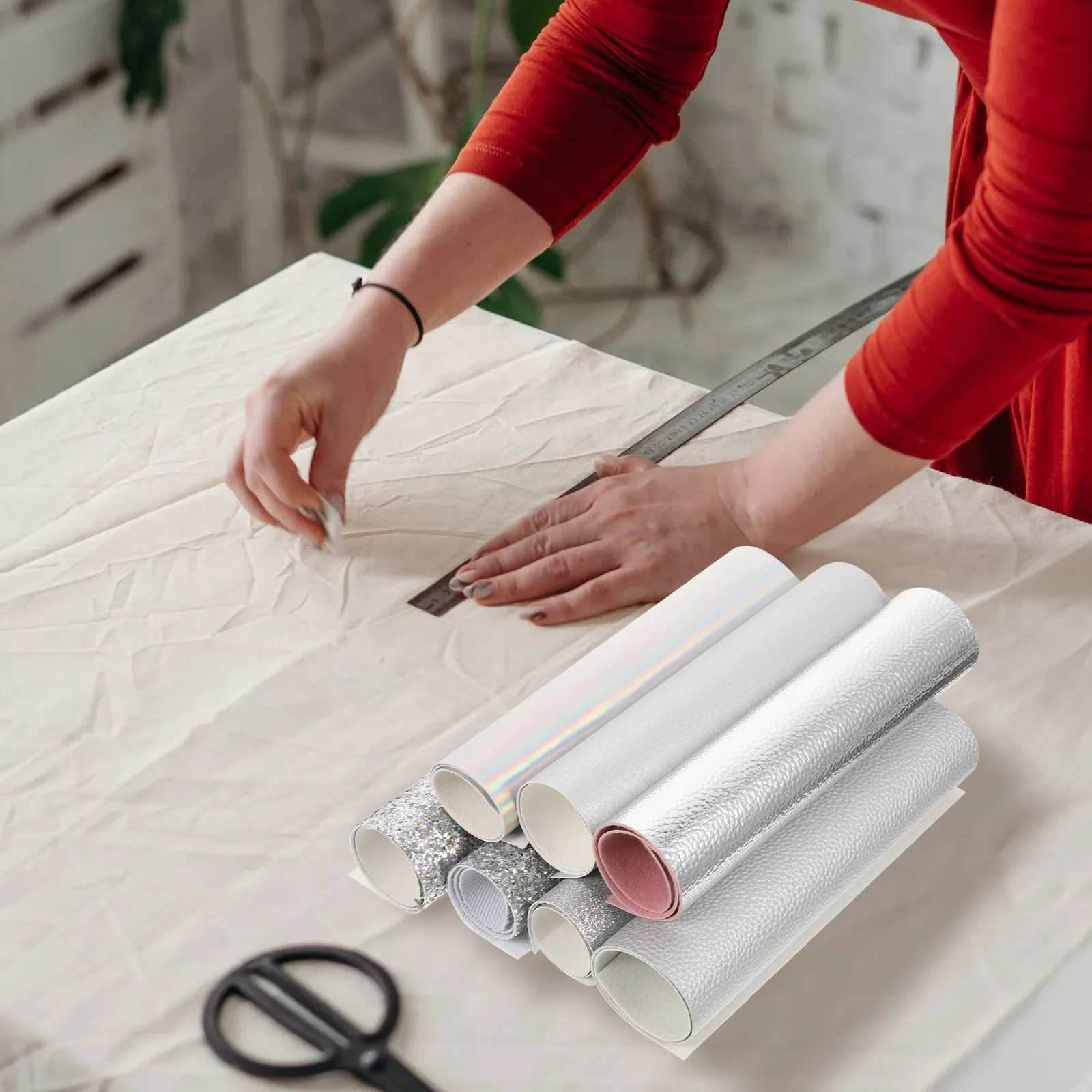 7개의 인조 가죽 시트, DIY 쥬얼리, 리본, 귀걸이, 휴대폰 케이스, 가방, 휴일 장식, 바느질 공예, 원단용