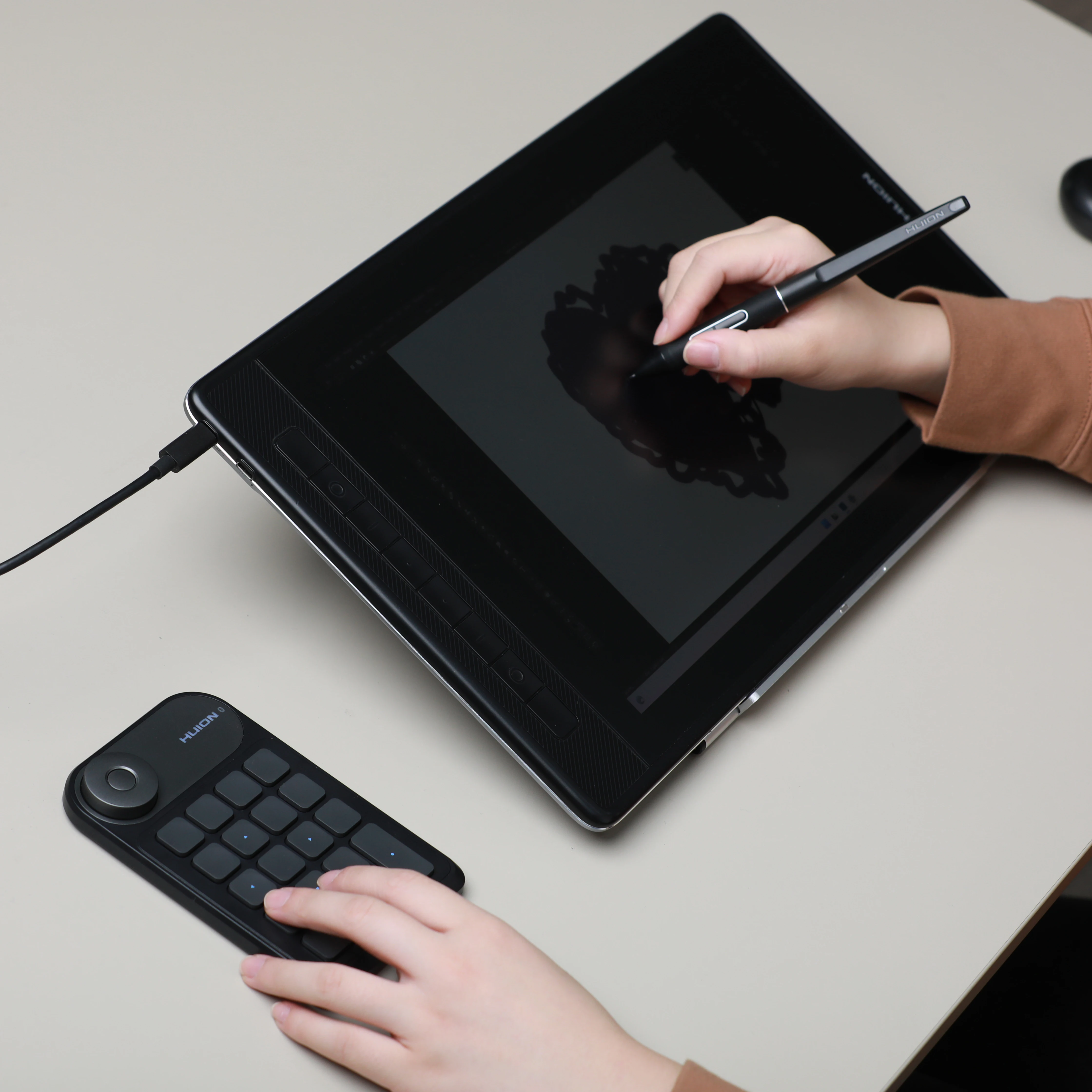 Huion-keydial Mini Teclado sem Fio K20 Bluetooth 5.0 Conectividade para Gráficos Tablet Monitor Display Pen Computador Windows Mac - Imagem 4