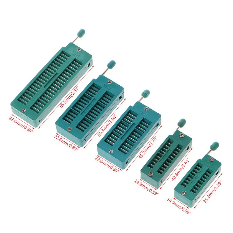 16 20 24 28 40 P Pin 2.54MM Green DIP Test Universal ZIF IC Socket Welding Type DropShipping